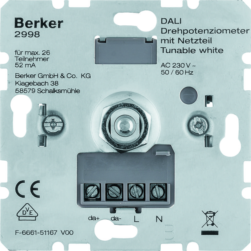 Berker 2898 Drehpotentziometer Dali mit Netzteil 